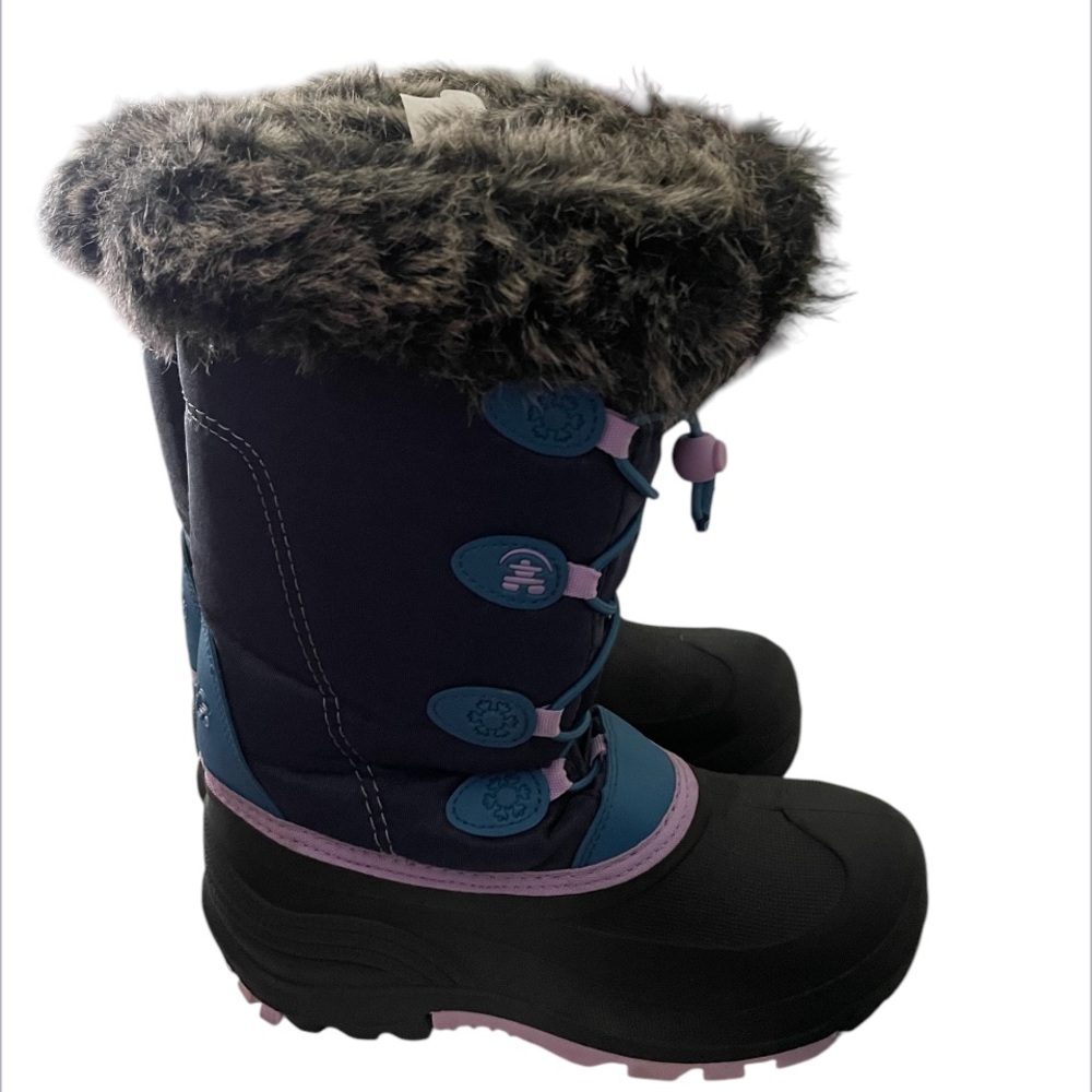 Kamik Girls Snow boots Blue and lavender Size 4 - Picture 3 of 5